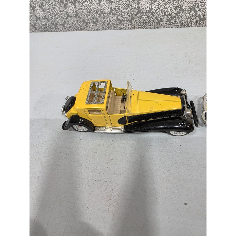 Vintage Yellow Black Toy Cars Replica Antique Vehicle Collectible Die Cast Metal - Picture 3 of 13